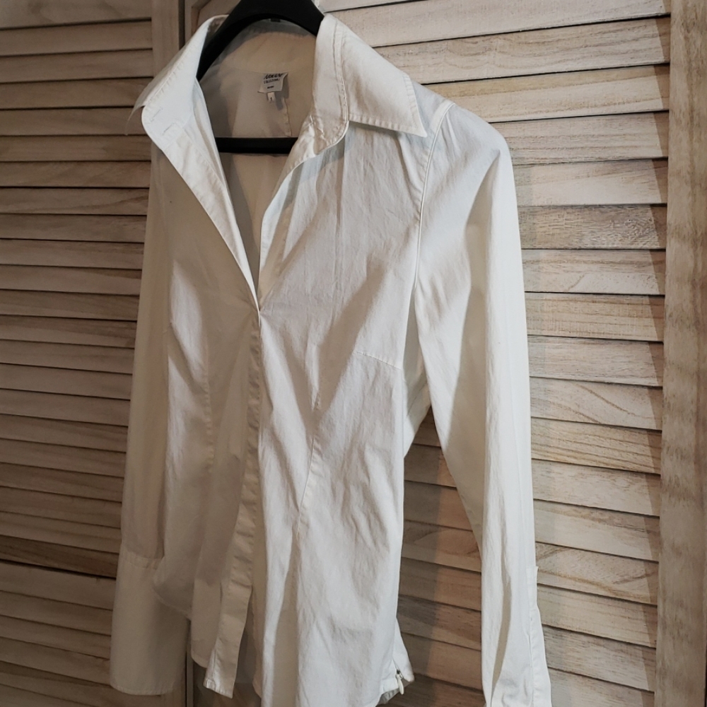 Armani Collezioni Womens White Dress Shirt